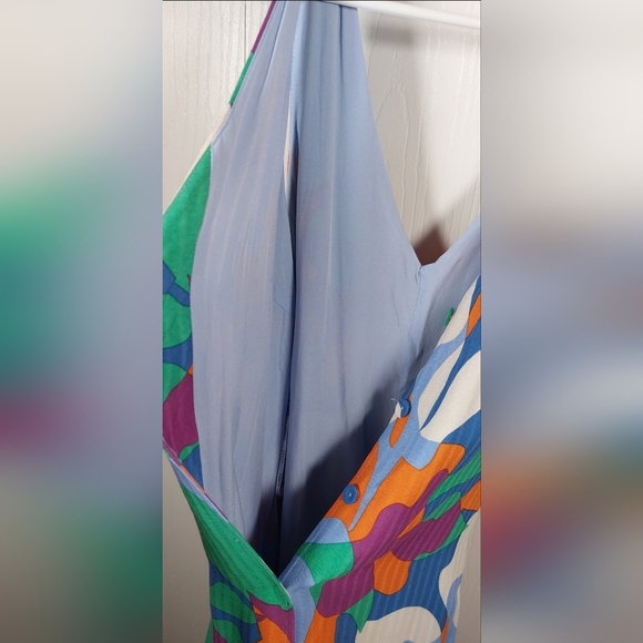 FRNCH Elora Colorful Dress Size Small Lined Button Up Mini Resort Coverup Boho - Picture 7 of 12